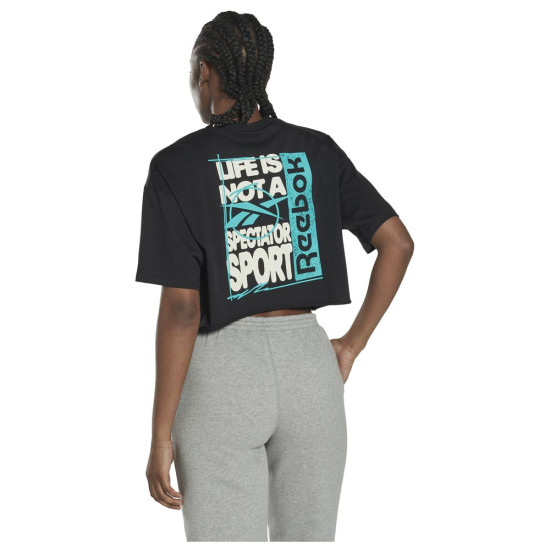 Reebok Γυναικεία κοντομάνικη μπλούζα MYT Crop Graphic Tee Reebok Γυναικεία κοντομάνικη μπλούζα MYT Crop Graphic Tee